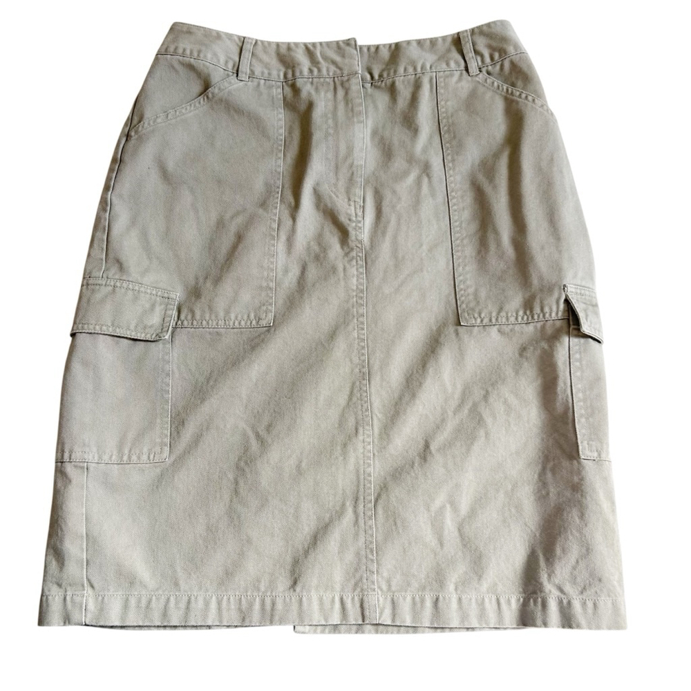 LTogo Khaki Cargo Skirt Size 10 Cotton Spring Summer Casual Skater